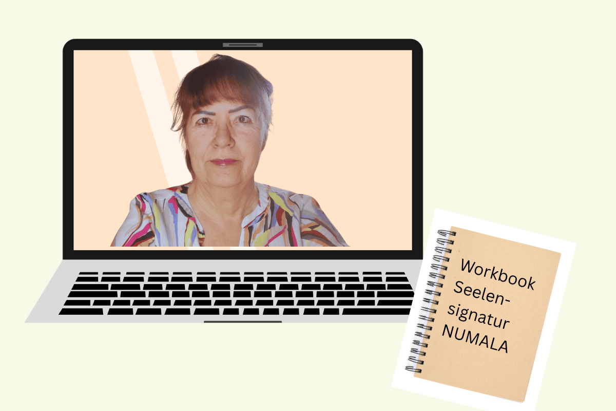 Hildegard Schmier beim Online-Mentoring Seelensignatur NUMALA mit Workbook